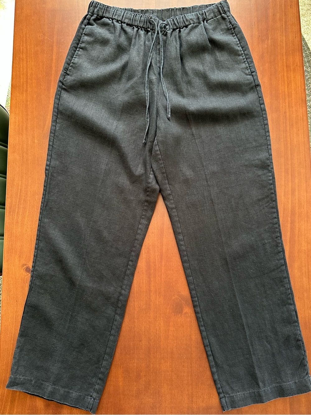 Orvis Drawstring Black Linen Pants